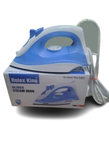 Electric Steam Iron - 220 Volt, Blue & White | Long Lasting, Durable, Good Condition, New Packaging Type: Box