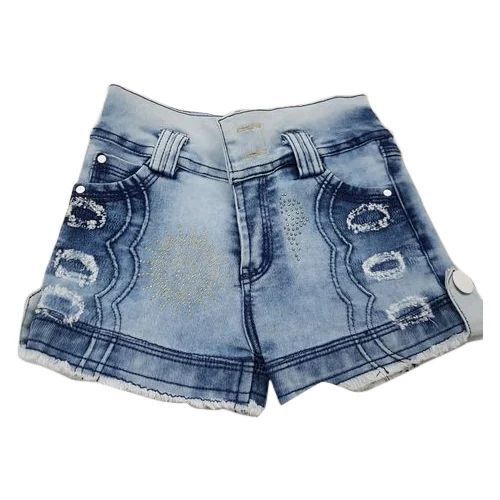 Girl Denim Shorts - Denim Material, Blue Color | Elastic Waistband, Adorable Designs, Bright Colors, Gentle on Skin, Breathable, Lightweight, Easy to Dress, Playful Patterns