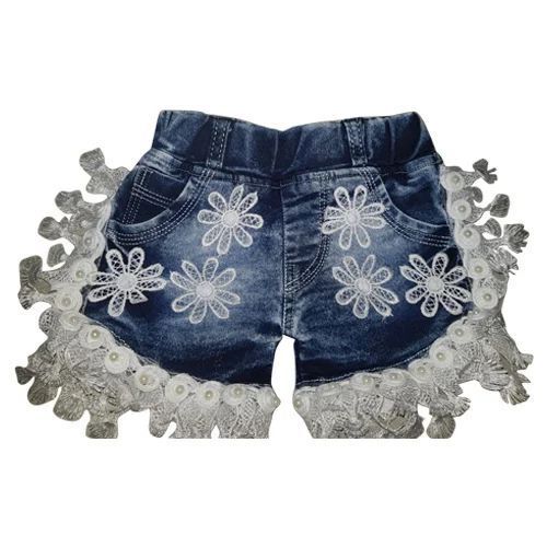 Girl Fancy Denim Shorts - Lightweight, Breathable Material | Adorable Designs, Bright Colors, Playful Patterns, Gentle on Skin, Easy to Dress