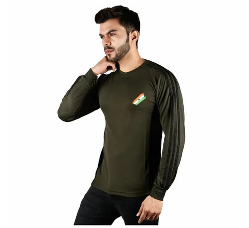 Cotton T-Shirt - Large, Medium, XXL | Military-Inspired Green Color, Soft and Breathable Fabric for Casual Wear