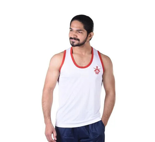 Men's Sleeveless Gym Vest - Polyester Fabric , Breathable Comfort for Workouts, Durable Design for Active Use, Available in Various Sizes