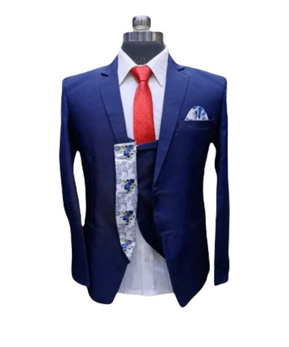 Men's Three Piece Suit - Rayon Viscose, Sizes M To Xxl, Blue Color | Warm And Soft Full Sleeves, Perfect For Parties