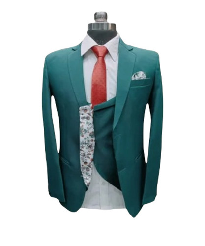 Men Three Piece Green Suit