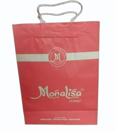 Paper Shopping Bag - Paper Material, 14x3x16 Inches, Red Color | Biodegradable, Moisture Proof, Recyclable, Rope Handle, Max Load 1kg