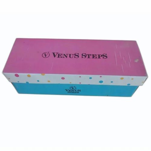 Shoes Packaging Box - 9x6x3 Inch, Corrugated Paper, Matte Finish, Disposable, Rectangular Shape, Silkscreen Printing, 2 Ply Design