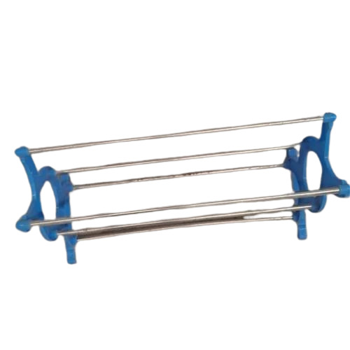 Steel Shoe Rack - Powder Coated, 25 x 10 x 15 inches, Blue | 3 Shelves Design for Home Use, Ideal Free Standing Storage Solution