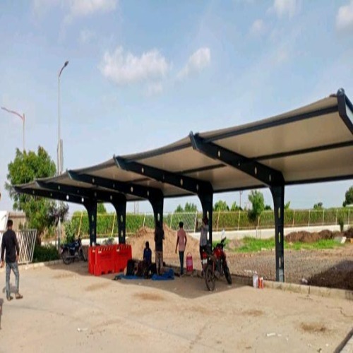 Bike Parking Tensile Structure - Aluminum Sheet, Multi Color | Lightweight, Spacious Design, Easy Installation, Long-Lasting Durability, Sustainable Solution, Modern Aesthetic, Wind Resistant, Corrosion Proof