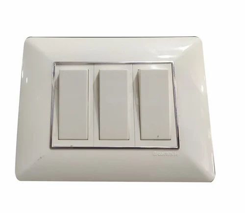 Electrical Switches - Plastic Material, Standard Size, White Color | Prolonged Service Life, Quality Tested, Timely Delivery