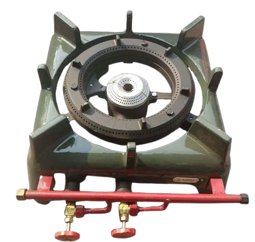 Canteen Gas Burner - Metal, 1 Burner, 35 kg Weight | Rust Proof, Portable, Manual Ignition, 8400 kcal/hr Heat Output