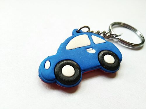 Keychains - Polished Solid Plastic Lightweight Blue with Antique Plating | Portable Easy to Use Water and Rust Resistant