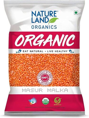 Masur Malka Dal - Whole Dried Organic Lentils, High Protein & Fiber, Gluten-Free, Ideal for Soups & Curries, Rich in Essential Vitamins & Minerals, 1kg Pack, 100% Purity, Low Fat & Calories
