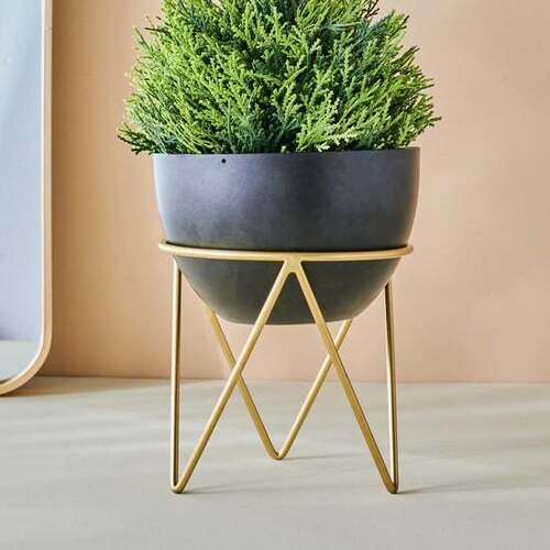 Metal Bowl Pot With Stand 
