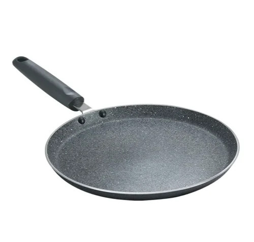 Non Stick Dosa Tawa - Cast Iron, Standard Round Size, Black | Lightweight, Portable, Easy to Use, Corrosion & Rust Resistant