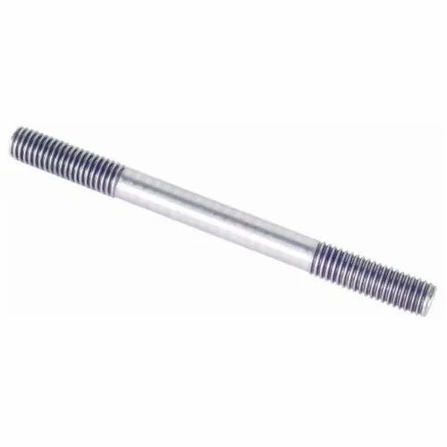 Silver Double End Studs - Stainless Steel, Polished Finish | Corrosion Resistant, Long Life, Easy to Use, Higher Quality, Rigid Hardness, Round Head Type
