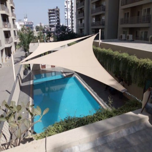 Swimming Pool Covering - FRP Material Customized Size Cream Color Triangle Shape | 1 Year Warranty Durable Fine Finished Modular Design