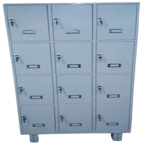 12 Door Locker - Mild Steel, 12 Lockers, Powder Coated Finish, Custom Color Options for Office Use 