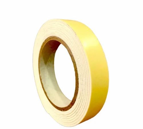 24 Mm Double Sided Foam Tape - 40Mm Width, Yellow With White Foam , High Adhesive Strength, Ideal for Various Applications