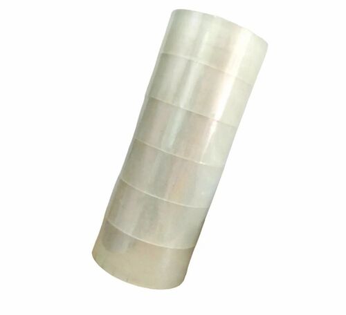 Bopp Packaging Adhesive Tape - Transparent, 60mm Width, 50m Length | High Adhesive Strength, Single-Sided Application, Good Quality