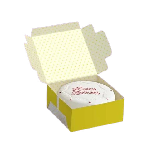 Cake Packaging Box - 500 Gram, Square Shape, Multi-Color Duplex Paper, 250 GSM | Ideal for Cake Presentation and Gifting