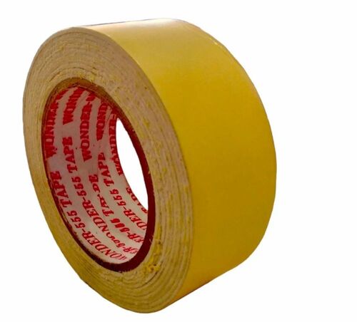 Double Sided Adhesive Foam Tape - 10m Length, 20mm Width, Yellow Color | High Adhesive Strength, Good Quality, Roll Packaging