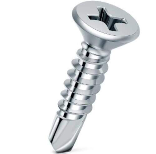 Drilling Screws - Stainless Steel, 20mm Height x 5mm Width, Silver | Self-Tapping, Rust-Proof, Impact Resistant, Precision Threading, Smooth Surface, Wide Application