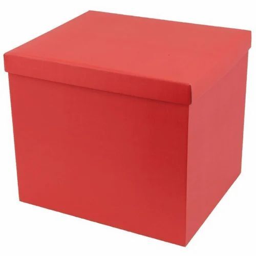Laminated Corrugated Boxes - Single Wall 3 Ply, Square Red Plain Design | Ideal for Electronic, Gift & Crafts, Apparel, 5 Kg Capacity