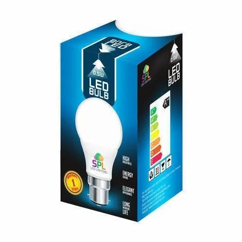 Led Bulb Packaging Box - Corrugated Paper, Rectangular Shape, 0-3 mm Thickness | Multi Color, Ideal for Securely Packing LED Bulbs, 400-500 gm Capacity