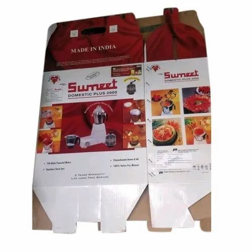 Mixer Grinder Packaging Box - Corrugated Paper 2-5 kg Capacity Multi Color Rectangular Shape Material Thickness 0-3 mm | Printed Design