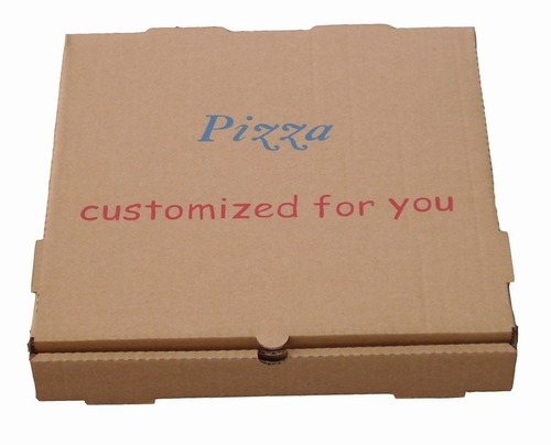 Plain And Printed Pizza Boxes - Paper Material, Rectangular Shape, Brown Color, Glossy Lamination | Durable Design, Grease-Resistant Coating, Odor-Free, Heat Insulation, Lightweight Structure, Secure Closure