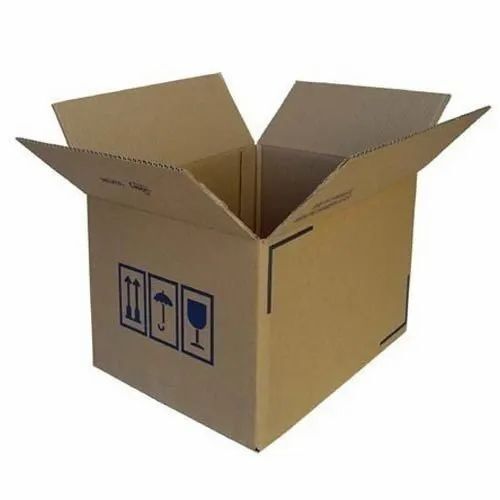 Printed Corrugated Packaging Box - 3 Ply, Rectangular Shape, Brown Color, 4 Kg Capacity | Ideal for Apparel, Electronics, Food, Gifts & Crafts