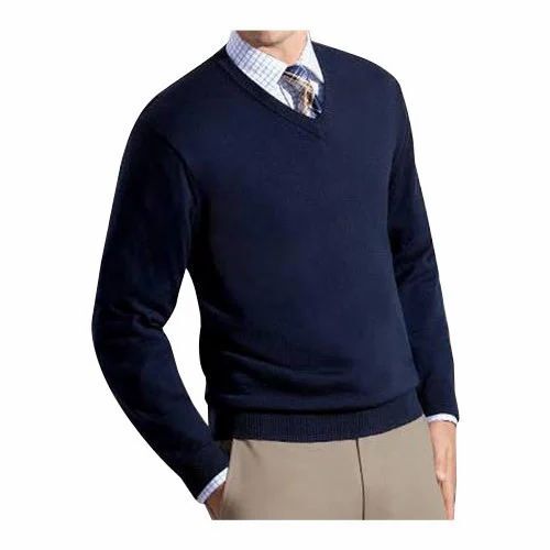 Wool Pullover Sweater - Extremely Warm, Standard Size, Blue Color | Full Long Sleeves, O-Neck, Fade & Wrinkle Resistant