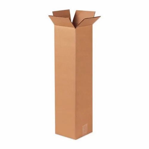 Tall Corrugated Boxes - Corrugated Paper, 200-500 gm Capacity, Brown Color, Rectangular Shape, Thickness 0-3 mm | Ideal for Beverage Packaging