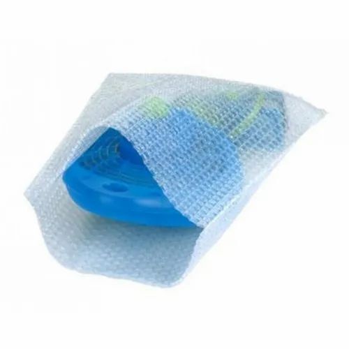 Transparent Air Bubble Pouch - Plastic, 12x10 Inches, Transparent | Ideal For Shopping, Plain Print, Heat Sealed, Packaged In Polybag