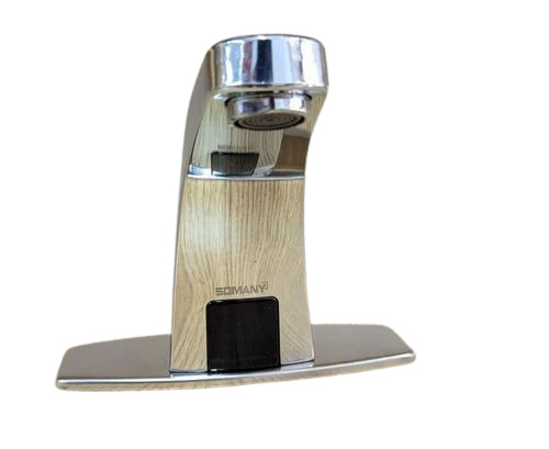 Automatic Sensor Taps - Brass Customized Size Glossy Silver Finish | Durable Fine Finished Round Shape Deck Mounted