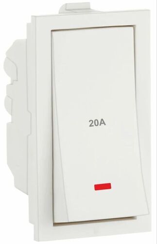 Electrical Switches - Plastic, 20 Ampere, Ivory White | User-Friendly Operation, Energy Efficient, Impact Resistant, UV Resistant, Modern Aesthetic, Child-Safe Mechanism, Long Lifespan