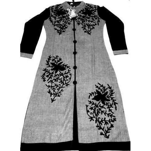 Embroidered Full Sleeve Woolen Kurti