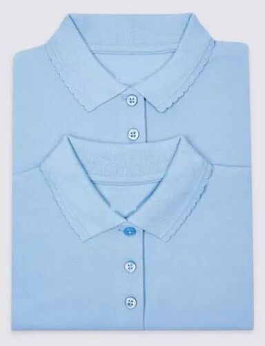 Fit School Polo Shirts - Soft Cotton Blend, Light Blue Plaid, Unisex Sizes S-XL | Breathable, Cool Pass, No Fade, Waterproof, Flexible Fit, Short Sleeves, Collared Style