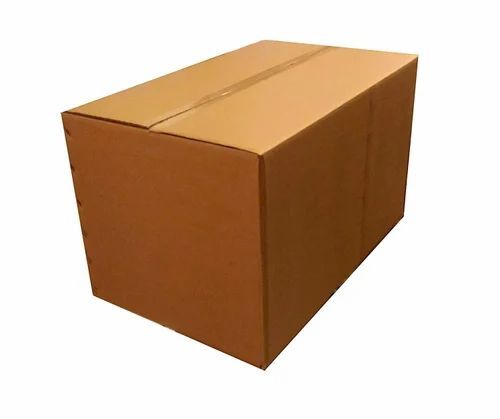 Heavy Duty Industrial Corrugated Boxes - 3 Ply Single Wall, Brown Rectangular Packaging Solution for Apparel, Electronics, Food, Gifts & Home Appliances