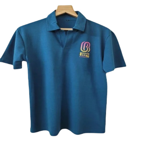 Men Blue Cotton T-Shirt - Regular Fit, Polo Collar, Soft Fabric with Attractive Plain Pattern | Short Sleeves, Casual Wear for Men