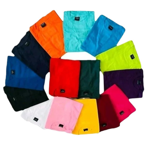 Men Plain T-Shirt - Cotton, Medium Size, Multicolor | Soft O-Neck, Regular Fit, Short Sleeves, Attractive Pattern for Casual Wear