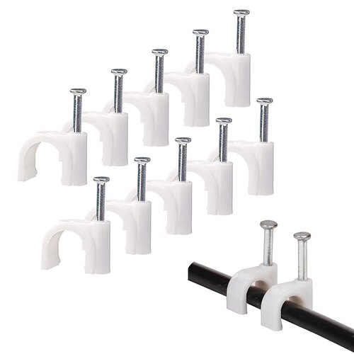 Plastic White Cable Clip
