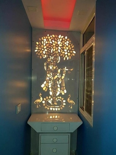 Pooja Room Glass - Toughened Glass, 8mm Thickness, Brown Color | Solid Structure, Customized Size, Plain Pattern