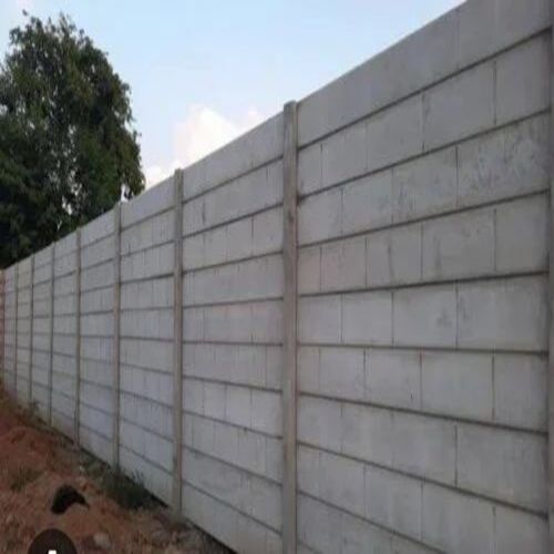 Rcc Compound Boundary Wall - Concrete, 50 mm Thick, 6 INCH x 6 INCH x 8 FEET, Gray Color | Modular Design, Customizable Size