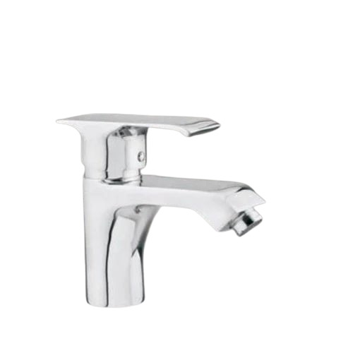 Royal Single Lever Basin Mixer - Glossy Brass, Customized Size | Durable Round Design, Fine Finished Silver Elegance