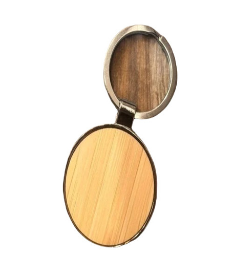 Engraved Keychain - Polished Silver and Black Finish | Plain Design, Hanging Application, Wood Material with Steel Elements