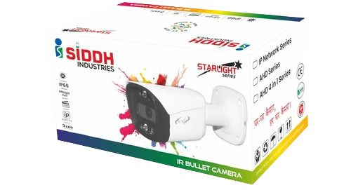 CCTV Camera Packaging Box - Kraft Paper Rectangular Shape White Color | Spot UV Printing Gloss Varnish Finish Debossing & Embossing Features