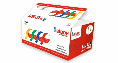 Electrical Tape Packaging Box - Folding Carton Style, Kraft Paper, Rectangular Shape, Gloss Matte Effects, 2-5 Kg Capacity, Embossed Finish | Multi Color, Litho-Laminated Surface Coating