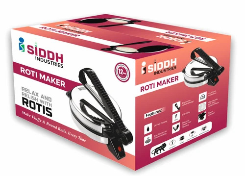 Roti Maker Packaging Box - Virgin Kraft Paper, Single Phase 2 Ply, Multi Color, Digital Printing (CMYK) , Laminated Surface Coating