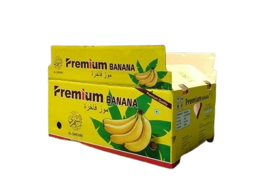 Banana Packaging Box - Kraft Paper, 165X115X60 mm Size | Multi Color Printed Design, Holds up to 1000 gm Capacity