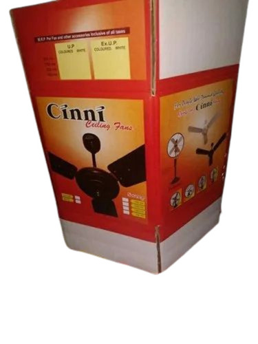 Ceiling Fan Packaging Box - 5 Ply Cardboard, 10X10X10.5 Inch Size, Custom Printed in Multicolor | Rectangular Shape, Customizable Design